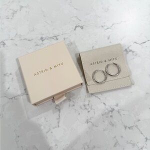 Astrid & Miyu Essential Medium Hoops in Rhodium Plated Sterling Silver